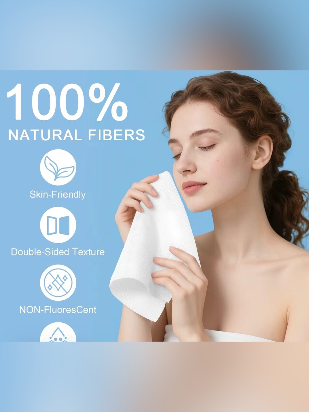 White Compressed Facial Towels - Pack of 50 - Picture 2 of 3